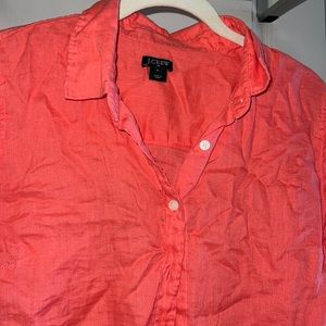 J. Crew linen pink button up
